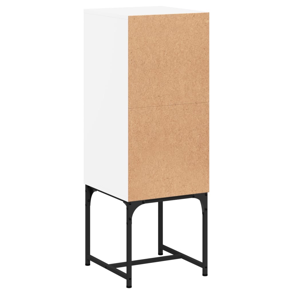 Armadio laterale con porta in vetro bianco 35x37x100 cm