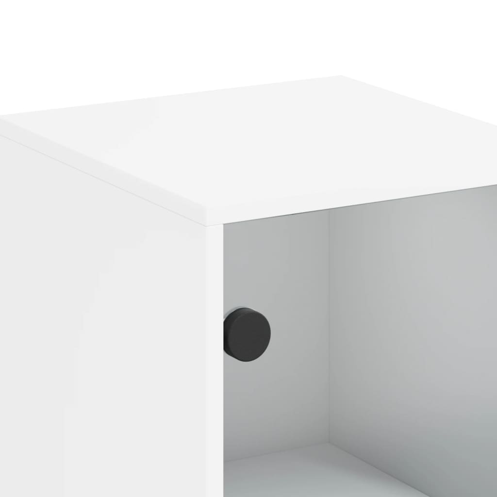 Armadio laterale con porta in vetro bianco 35x37x100 cm