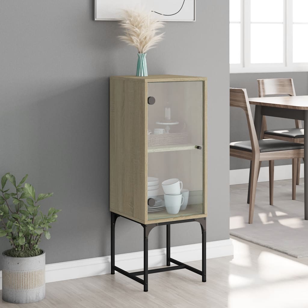 Cabinet laterale con Sonoma Oak Glass Door 35x37x100 cm