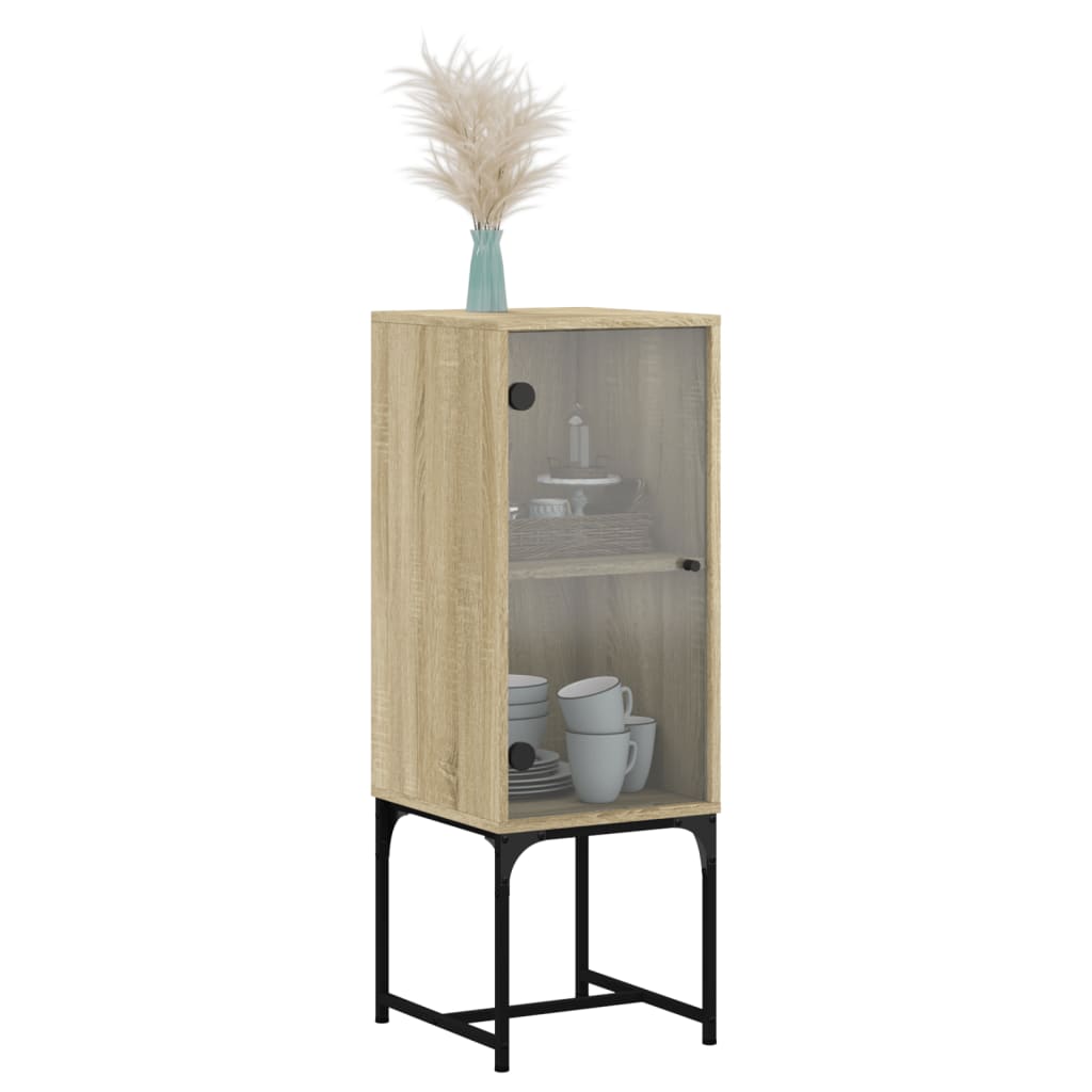 Cabinet laterale con Sonoma Oak Glass Door 35x37x100 cm