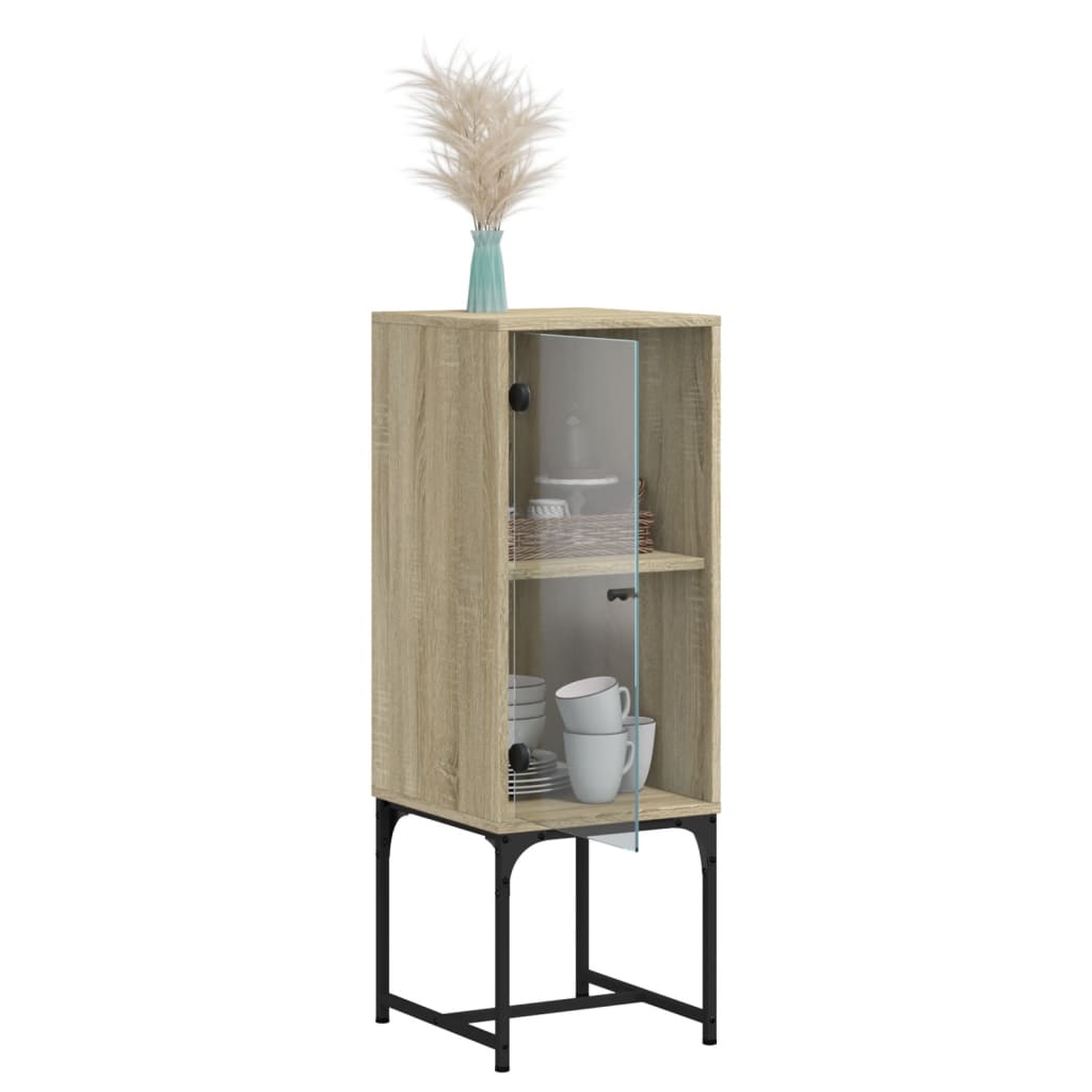 Cabinet laterale con Sonoma Oak Glass Door 35x37x100 cm