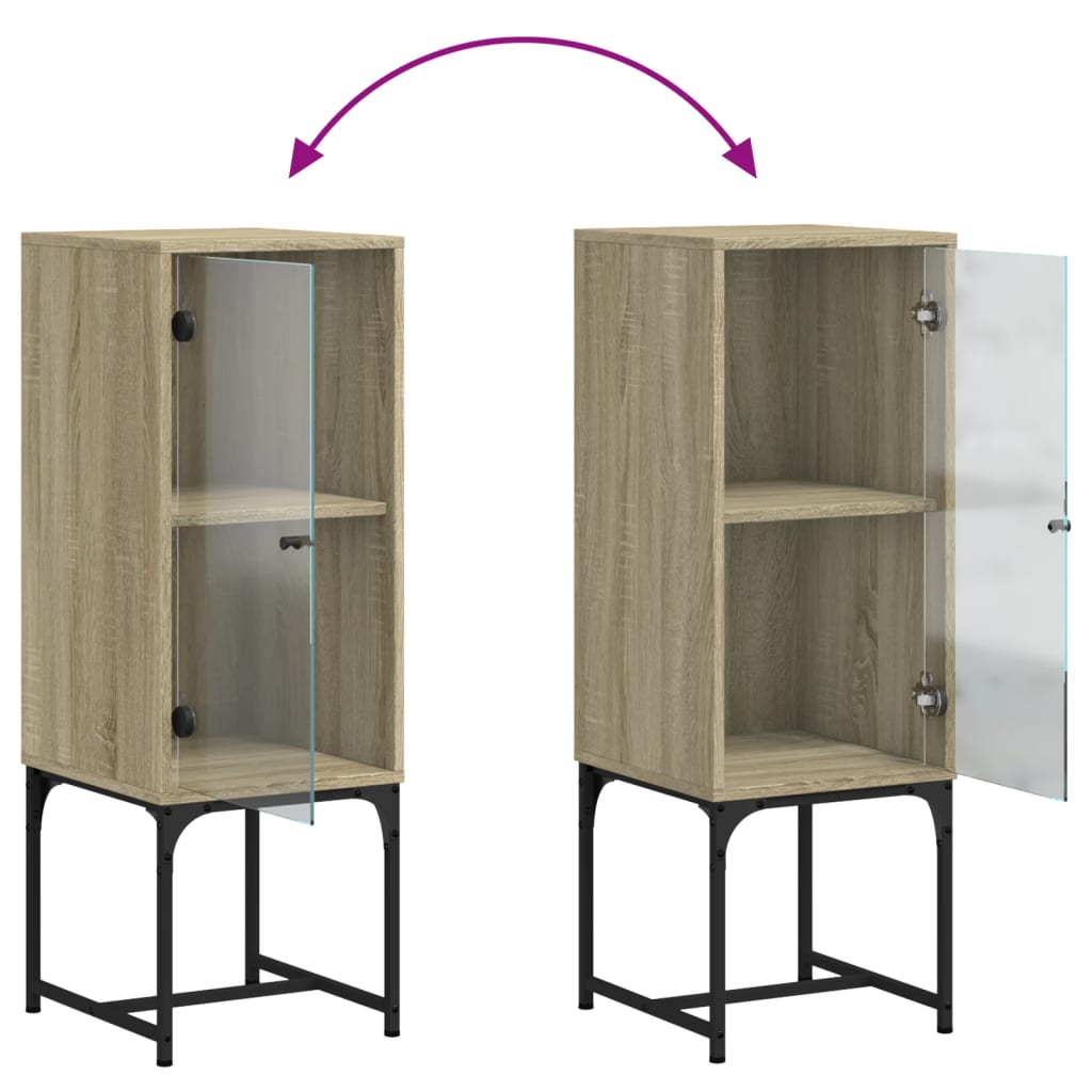 Cabinet laterale con Sonoma Oak Glass Door 35x37x100 cm