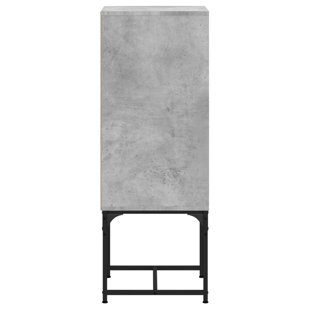 Armadio laterale con porta in vetro grigio in cemento 35x37x100 cm
