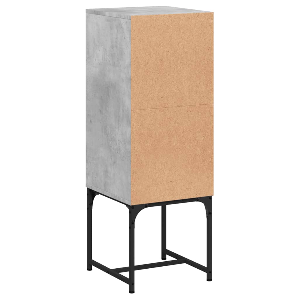 Armadio laterale con porta in vetro grigio in cemento 35x37x100 cm