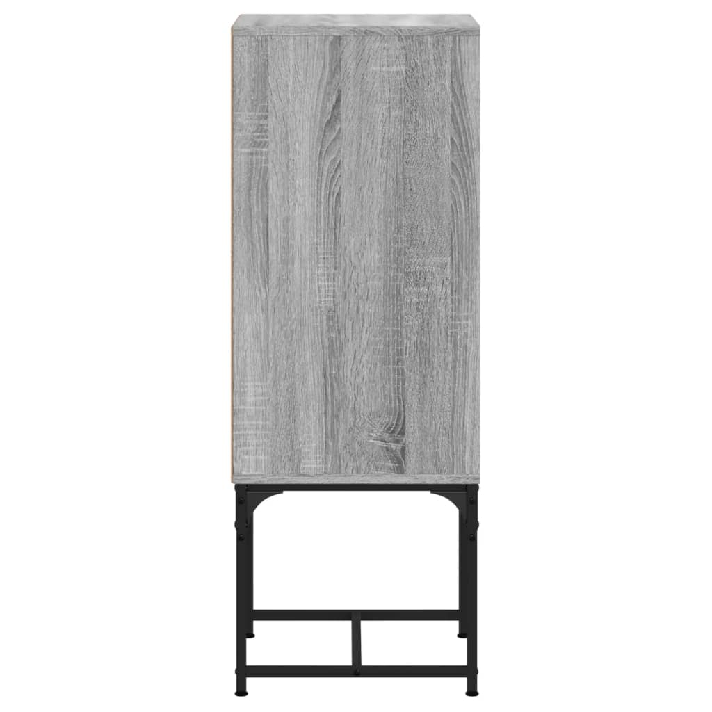 Armadio laterale con porta di vetro Sonoma grigio 35x37x100 cm