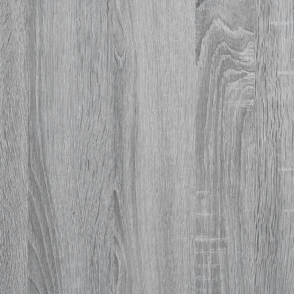 Armadio laterale con porta di vetro Sonoma grigio 35x37x100 cm