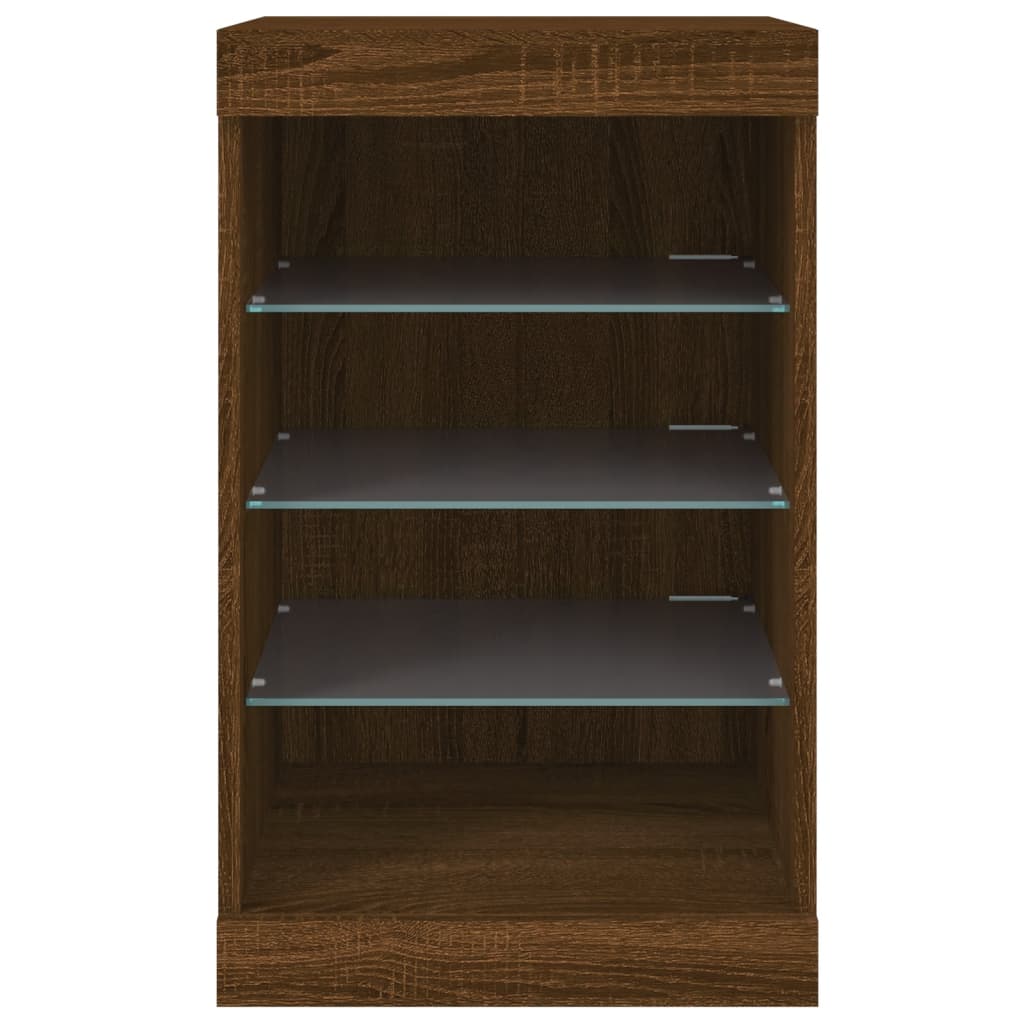 Buffet avec lumières LED chêne marron 41x37x67 cm