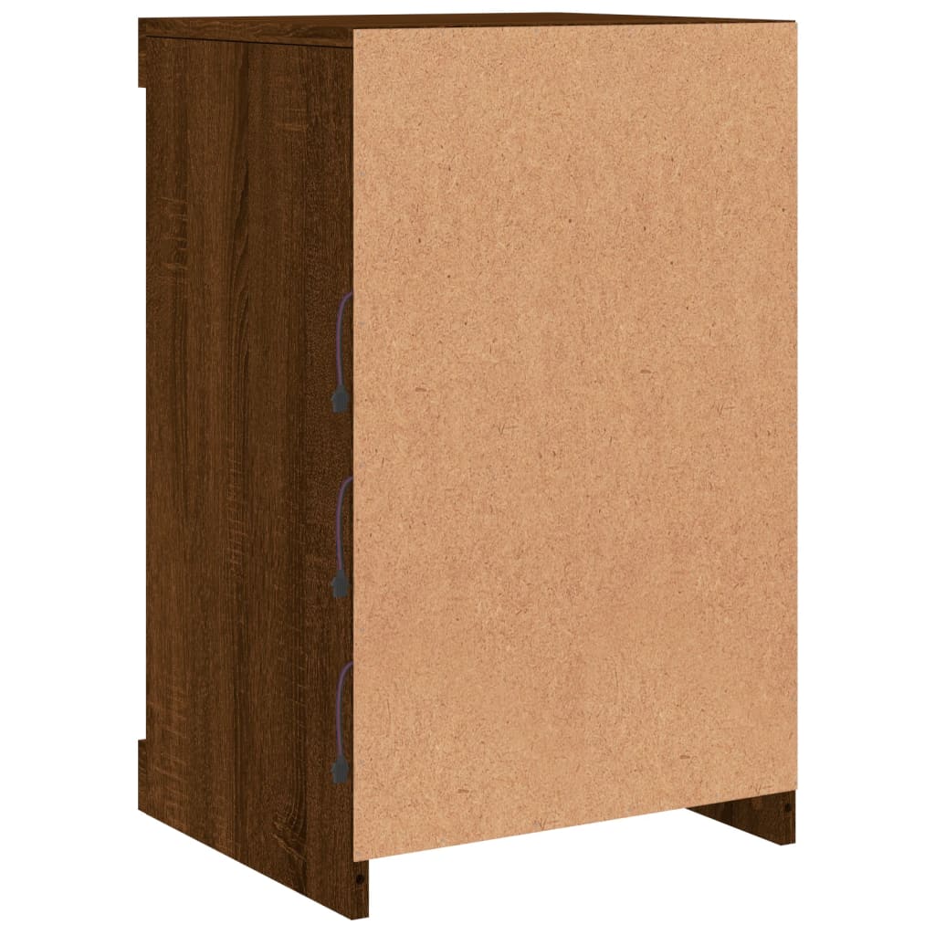 Buffet avec lumières LED chêne marron 41x37x67 cm