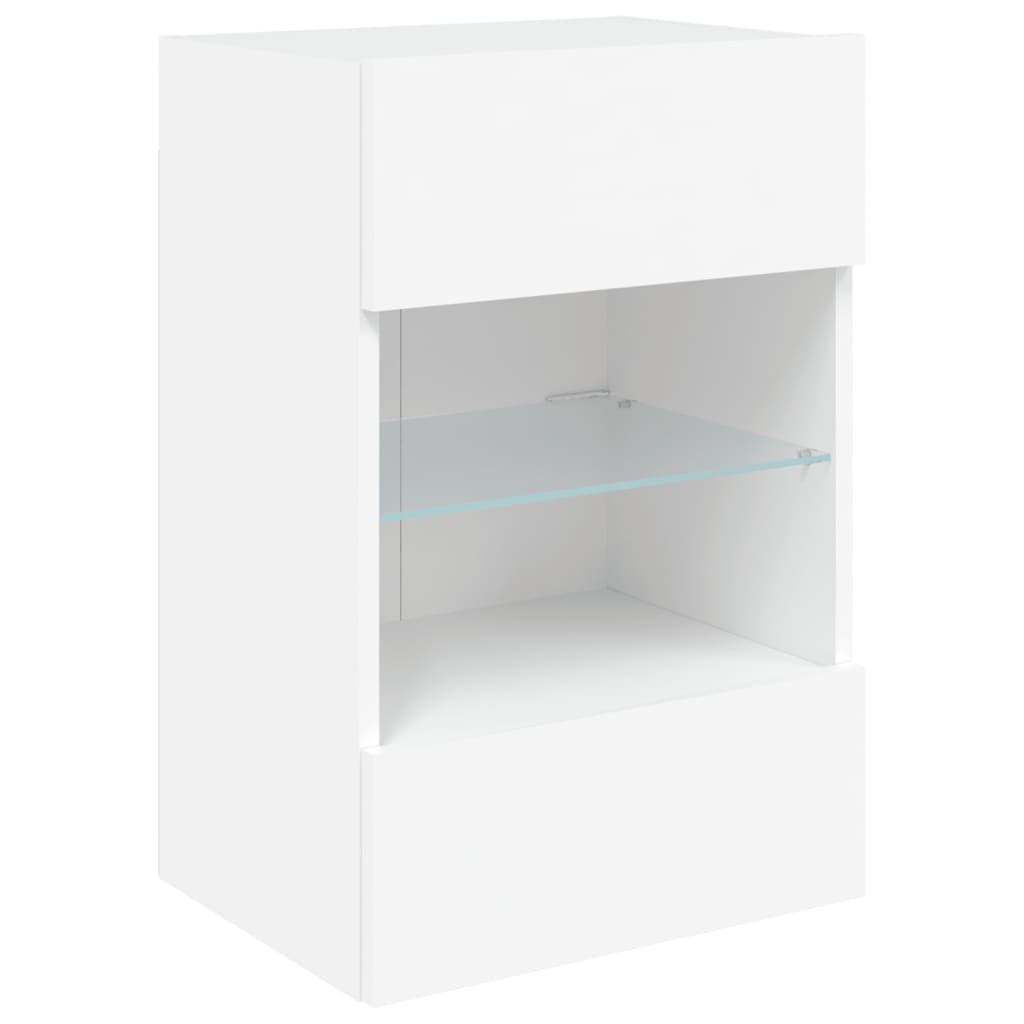 Wall TV cabinet with white LED lights 40x30x60.5 cm