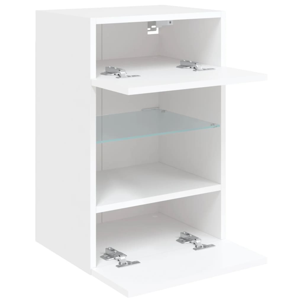 Wall TV cabinet with white LED lights 40x30x60.5 cm