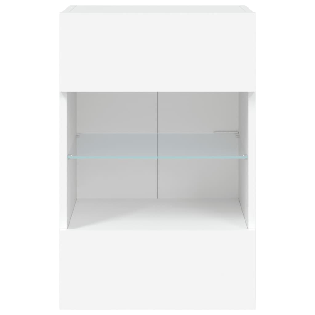 Wall TV cabinet with white LED lights 40x30x60.5 cm