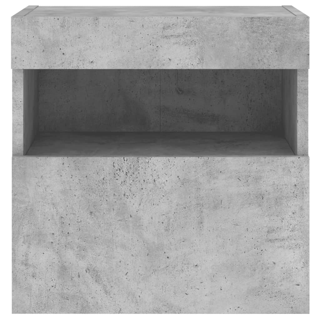 Meuble TV mural avec lumières LED gris béton 40x30x40 cm
