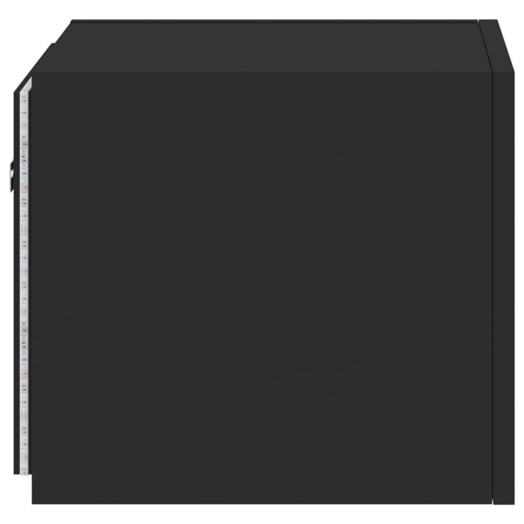 Wall TV cabinet with black LED lights 30.5x35x30 cm