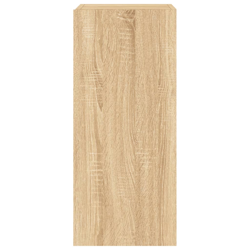 Wall TV cabinet with LED light oak light 30.5x35x70 cm