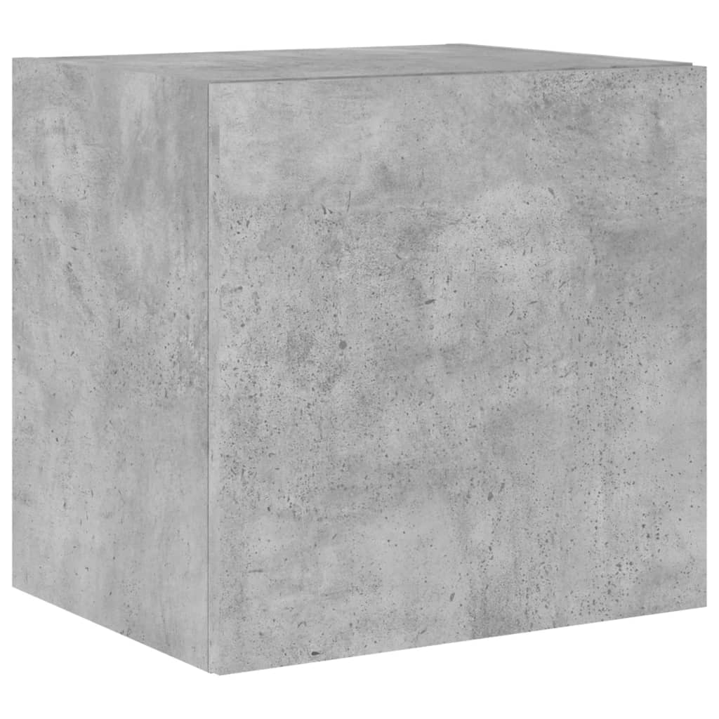 Meuble TV mural avec lumières LED gris béton 40,5x35x40 cm