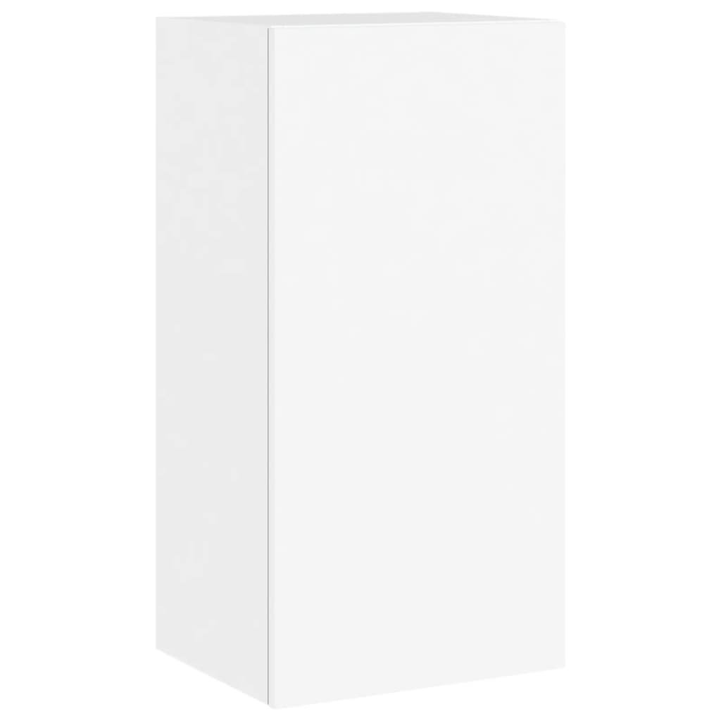 Meuble TV mural avec lumières LED blanc 40,5x35x80 cm