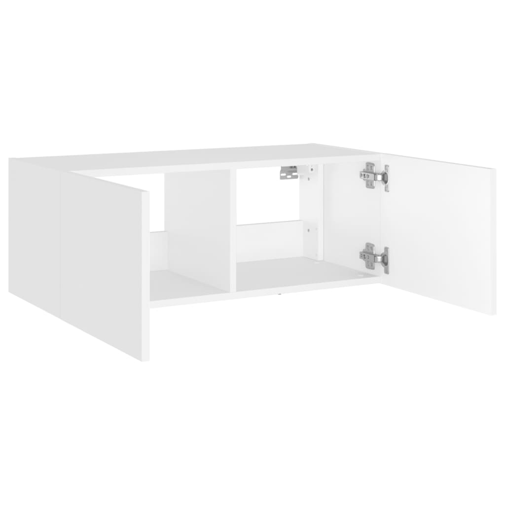 Wandfernsehschrank mit weißem LED -Licht 80x35x31 cm