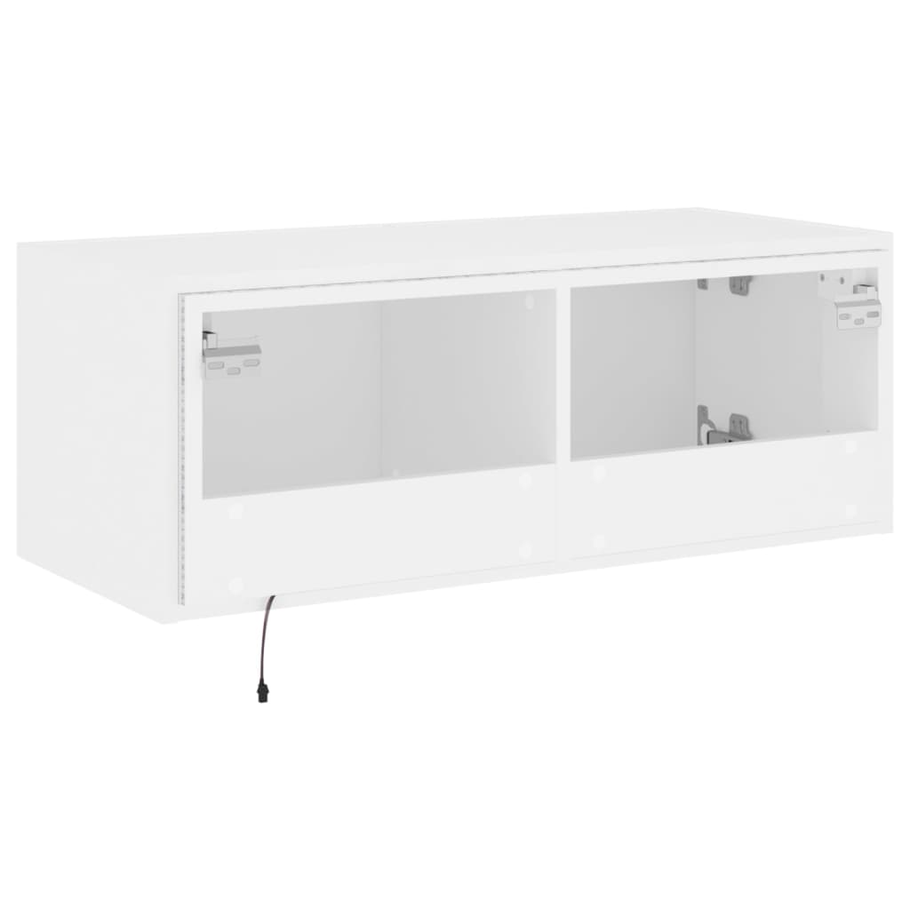 Wandfernsehschrank mit weißem LED -Licht 80x35x31 cm