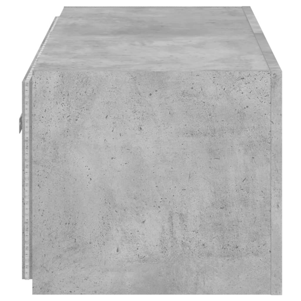 Gabinete de TV de pared con hormigón gris claro LED 80x35x31 cm