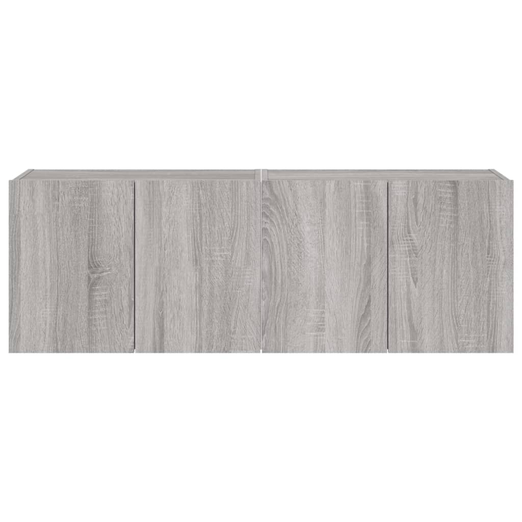 Meubles TV muraux et lumières LED 2pcs sonoma gris 60x35x41 cm