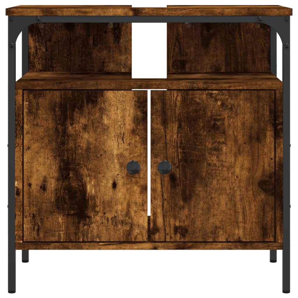 Lavandino per bagno in quercia fumo 60x30x60 cm