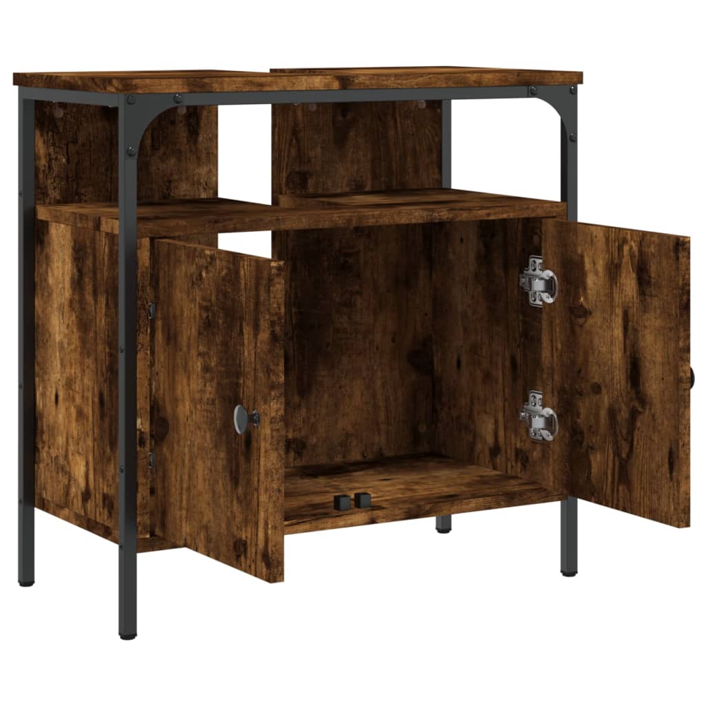 Lavandino per bagno in quercia fumo 60x30x60 cm