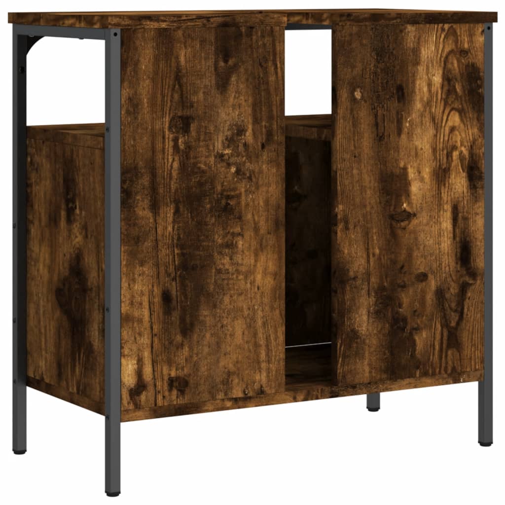 Lavandino per bagno in quercia fumo 60x30x60 cm