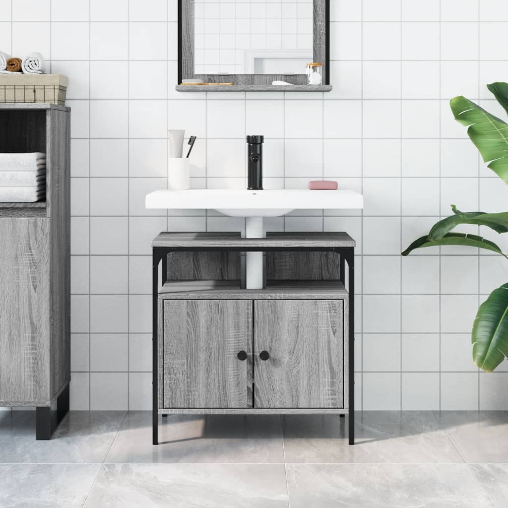 Sonoma Grey 60x30x60 cm Armadio per lavandino da bagno