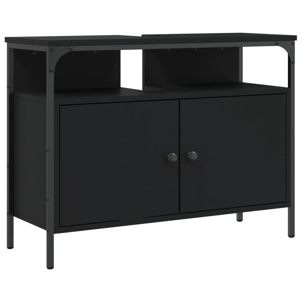 Lavandino del bagno nero 60x30x60 cm