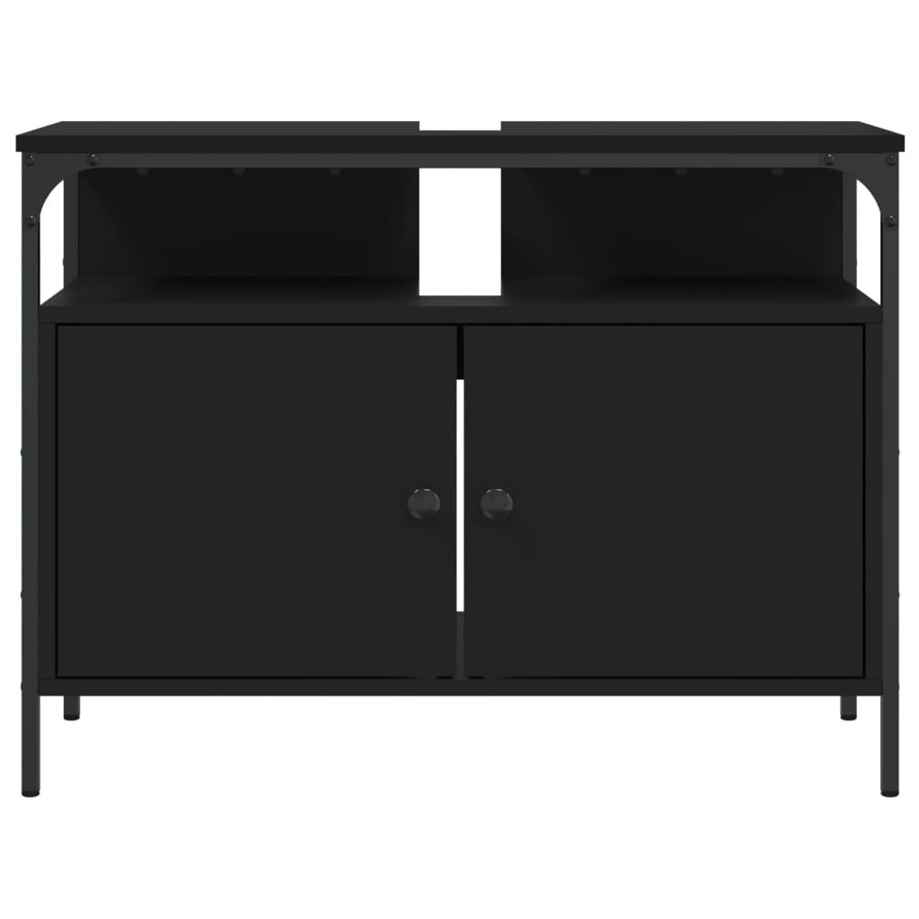 Lavandino del bagno nero 60x30x60 cm