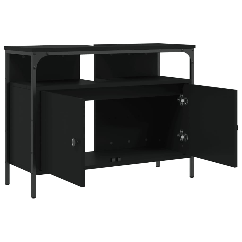 Lavandino del bagno nero 60x30x60 cm