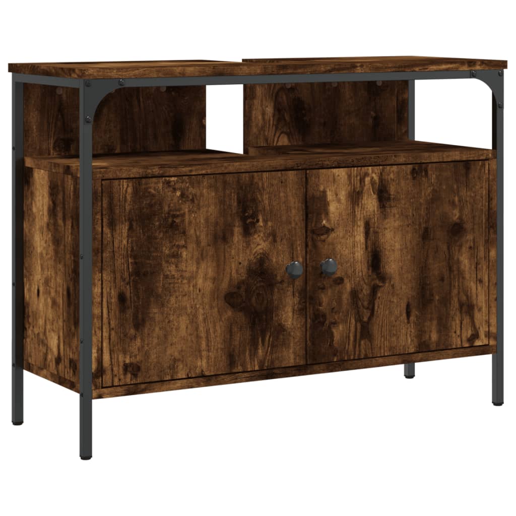 Lavandino per bagno in quercia fumo 60x30x60 cm