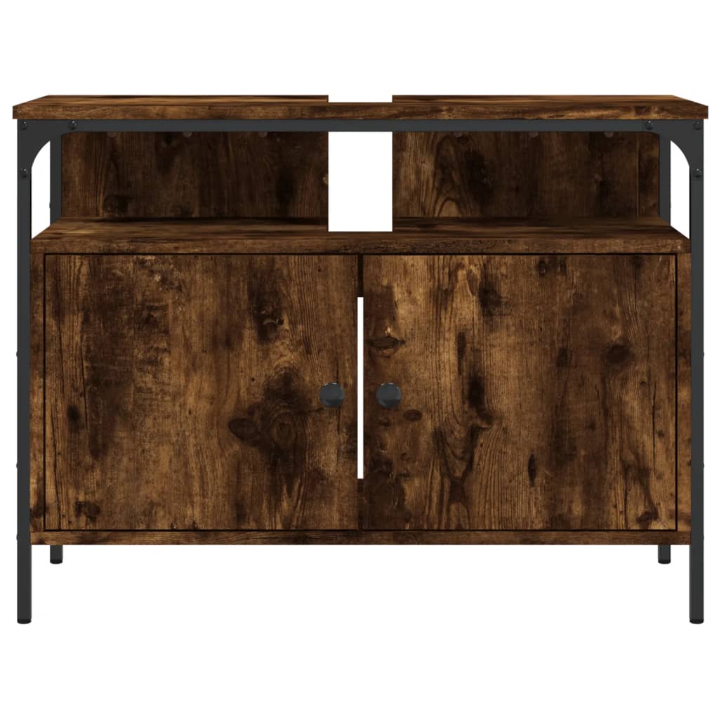 Lavandino per bagno in quercia fumo 60x30x60 cm