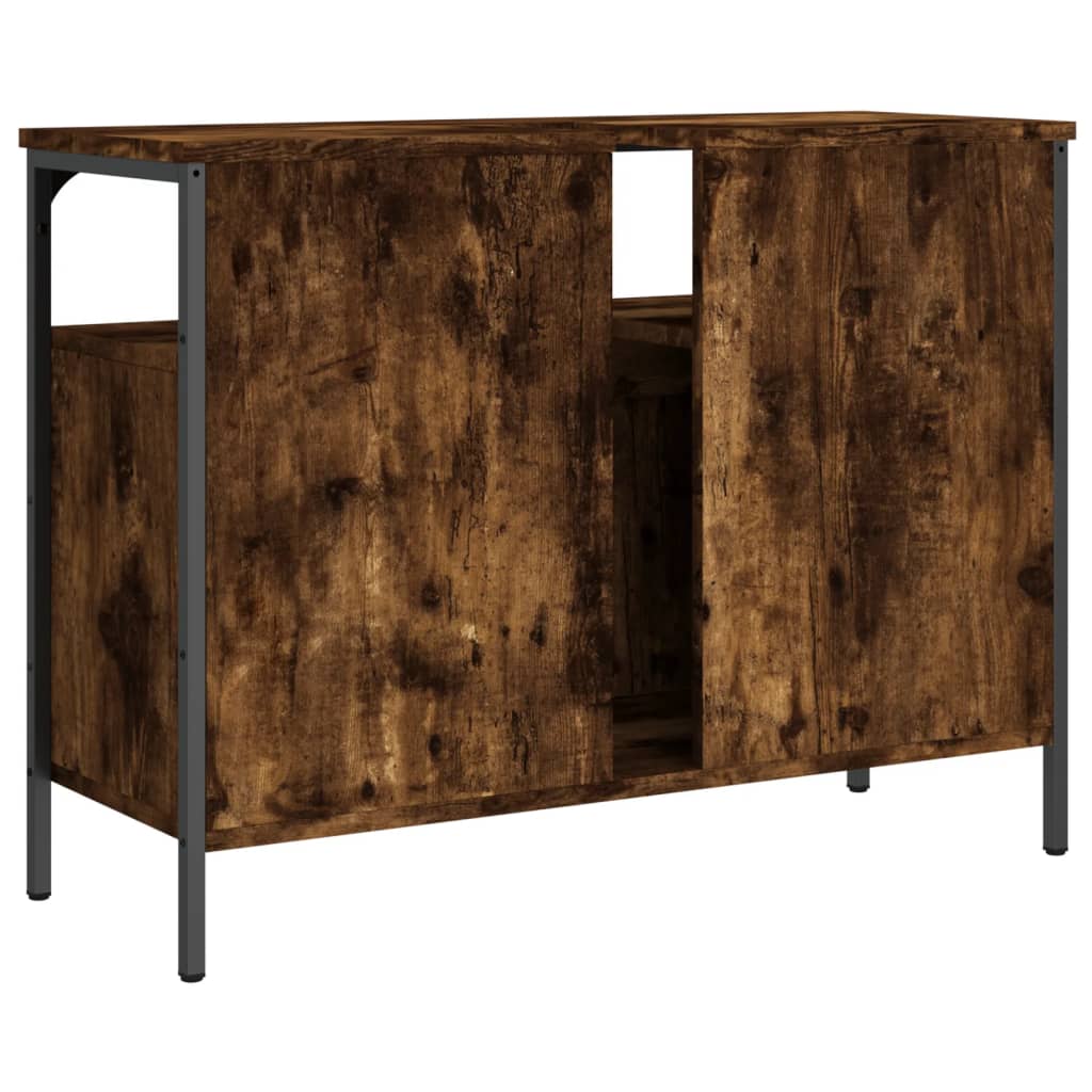 Lavandino per bagno in quercia fumo 60x30x60 cm
