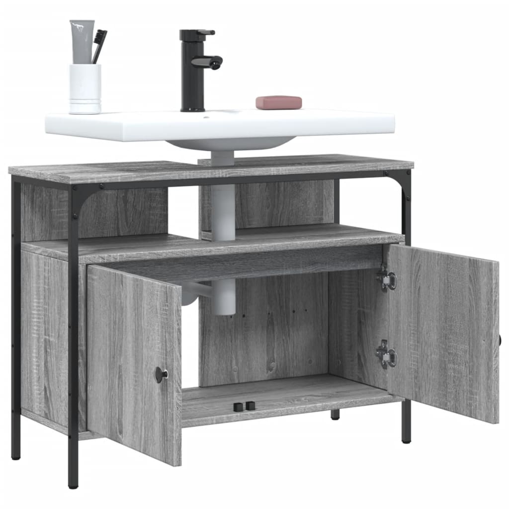 Sonoma Grey 60x30x60 cm Armadio per lavandino da bagno
