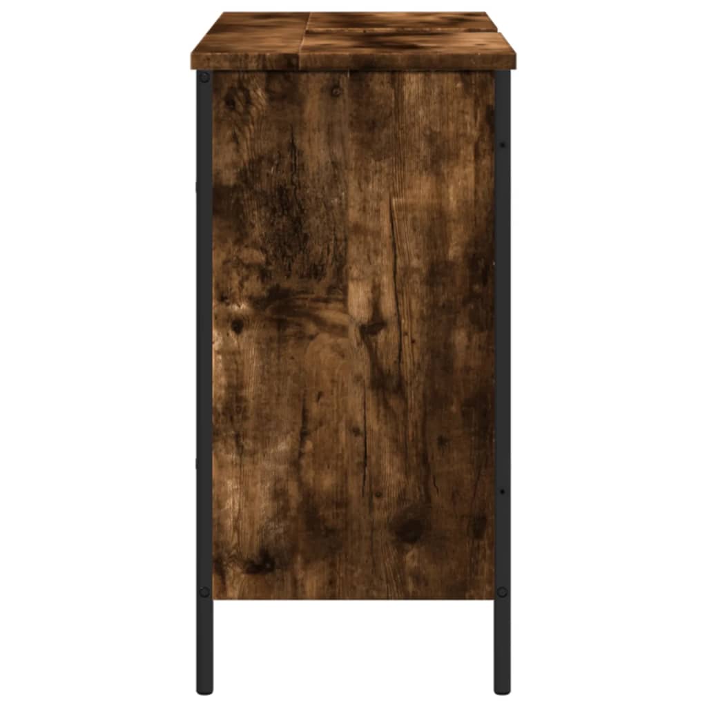 Lavandino da bagno in quercia affumicata 80x30x60 cm