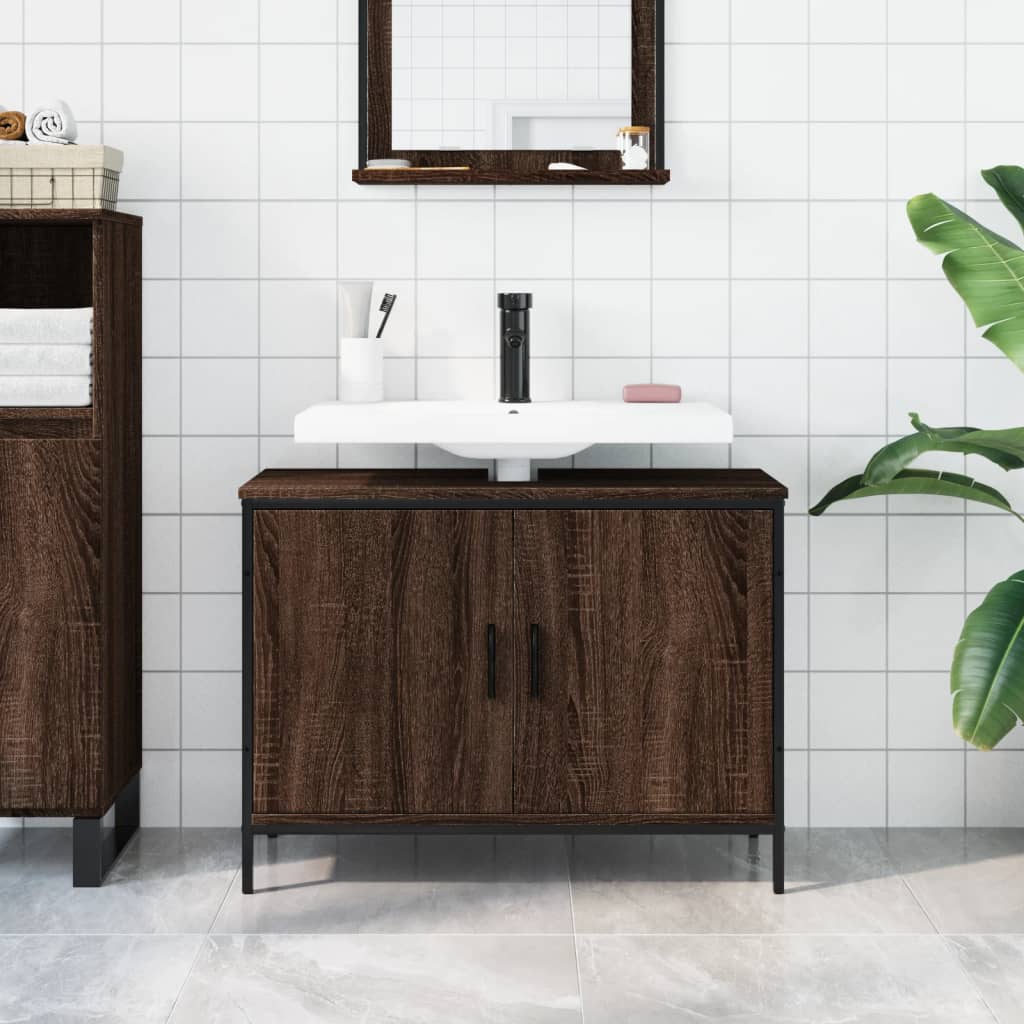 Armadio del bagno Oak marrone 80x30x60 cm