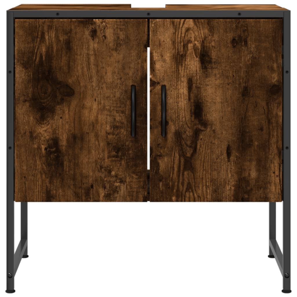 Lavandino per bagno in quercia fumo 60x33x60 cm