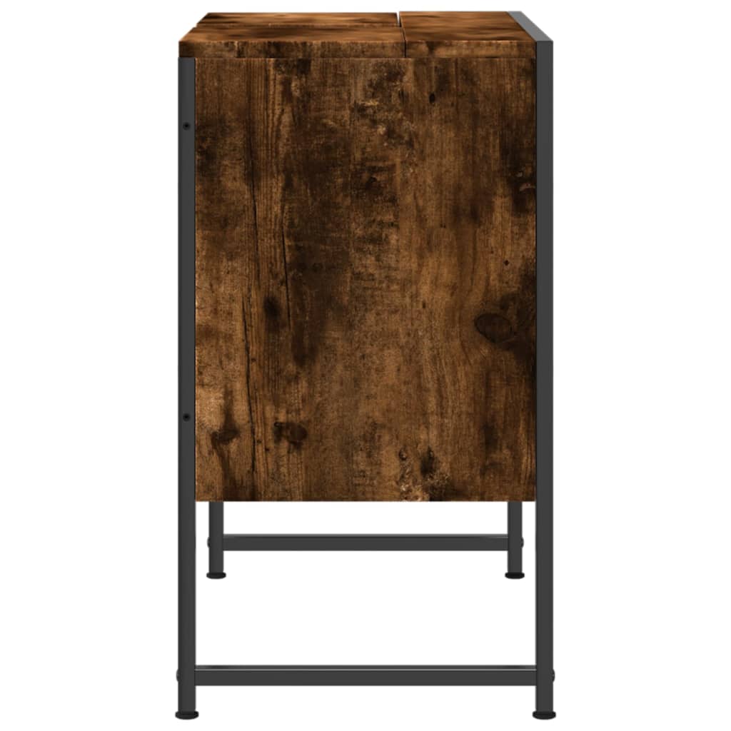Lavandino per bagno in quercia fumo 60x33x60 cm