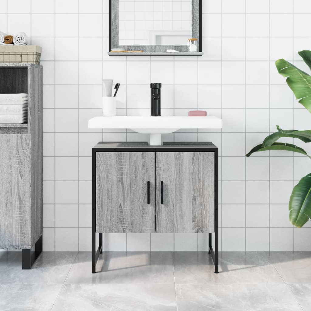 Sonoma Grey 60x33x60 cm Armadio per lavandino da bagno
