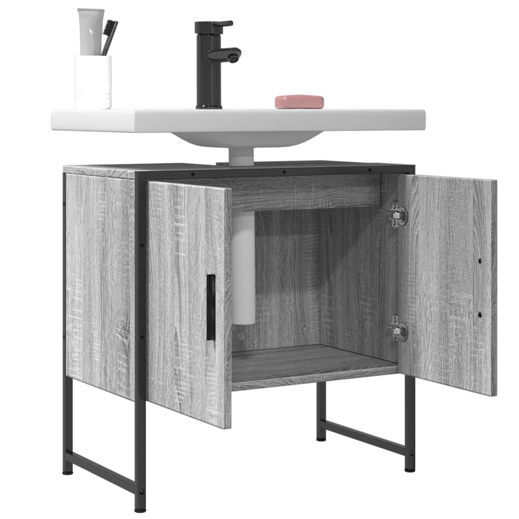 Sonoma Grey 60x33x60 cm Armadio per lavandino da bagno