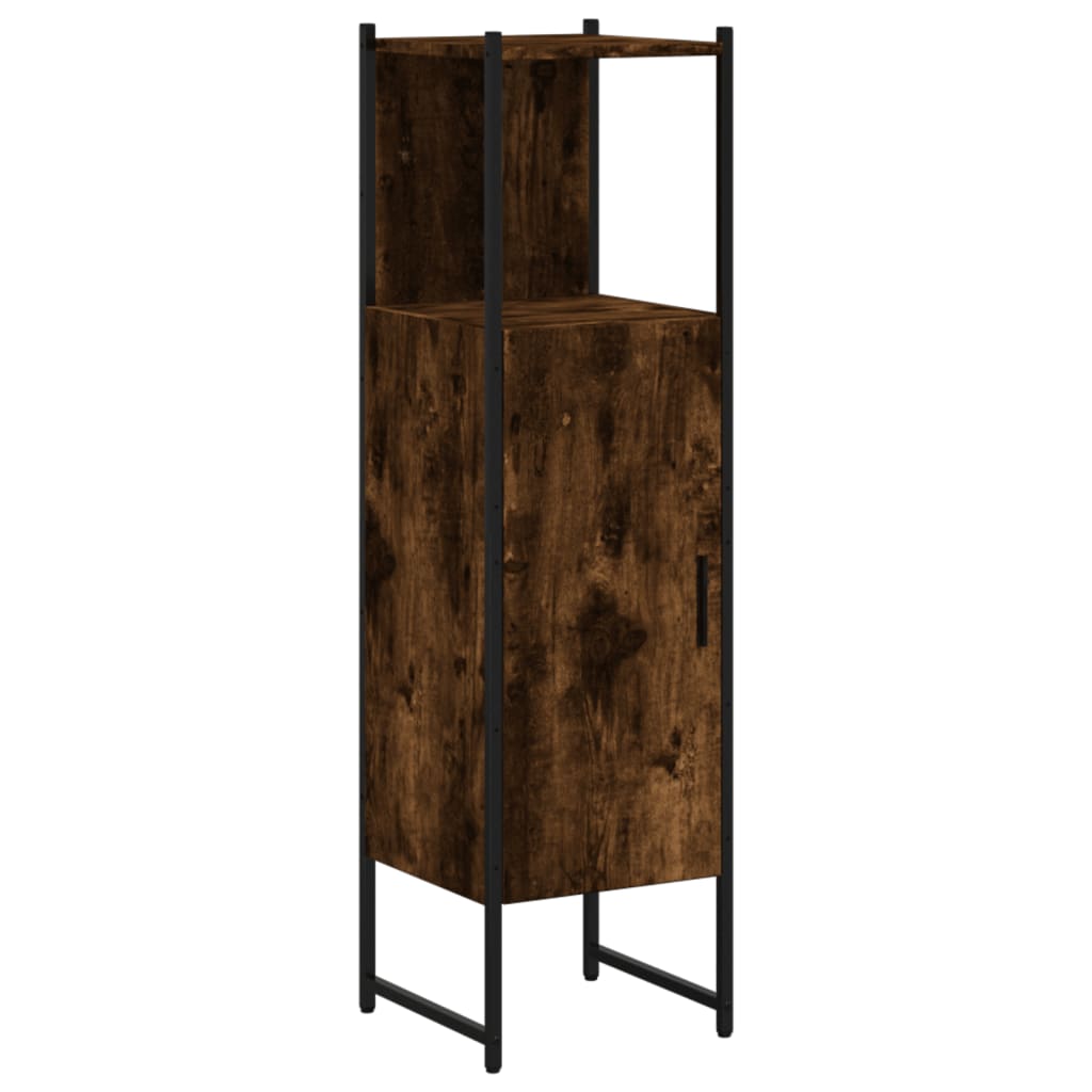 Armadio per bagno in rovere affumicato 33x33x120.5 cm