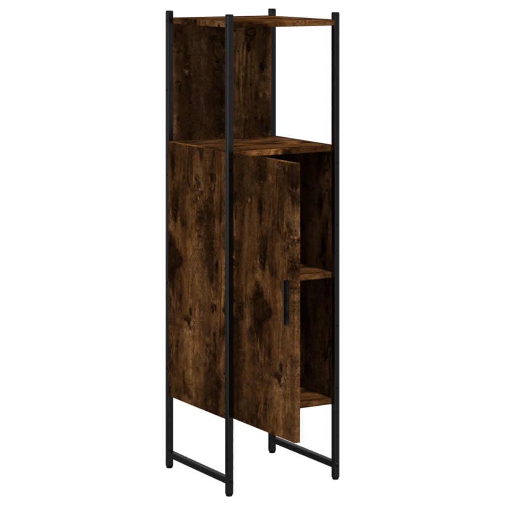 Armadio per bagno in rovere affumicato 33x33x120.5 cm