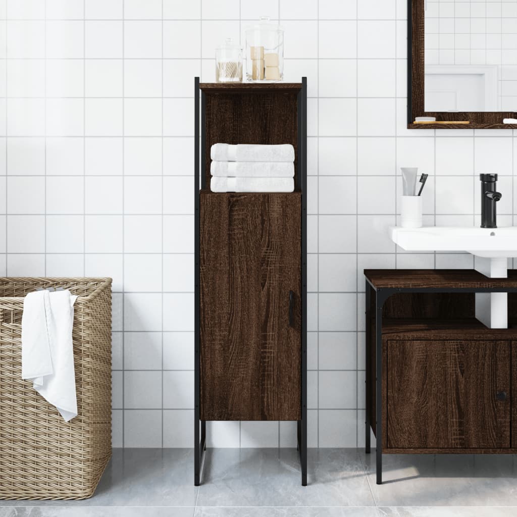 Mobile da bagno in rovere marrone 33x33x120.5 cm