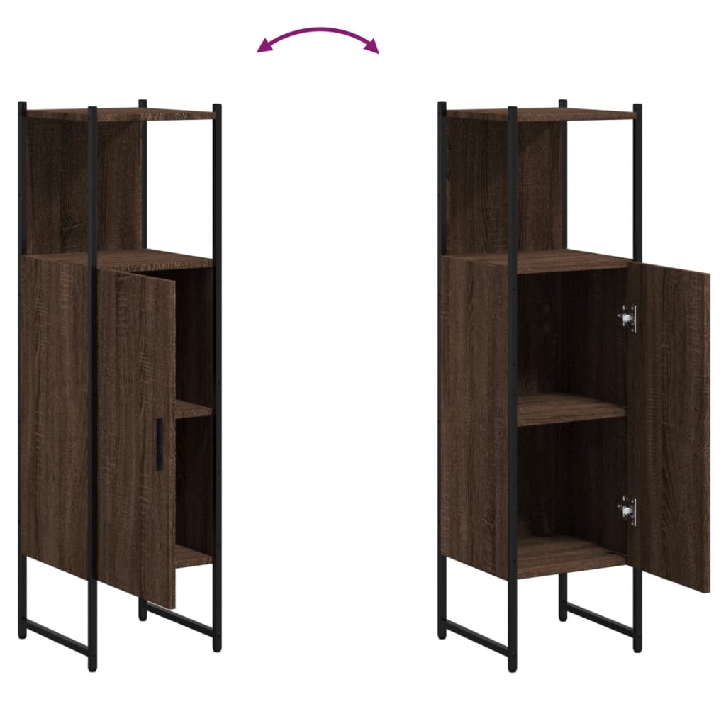 Mobile da bagno in rovere marrone 33x33x120.5 cm