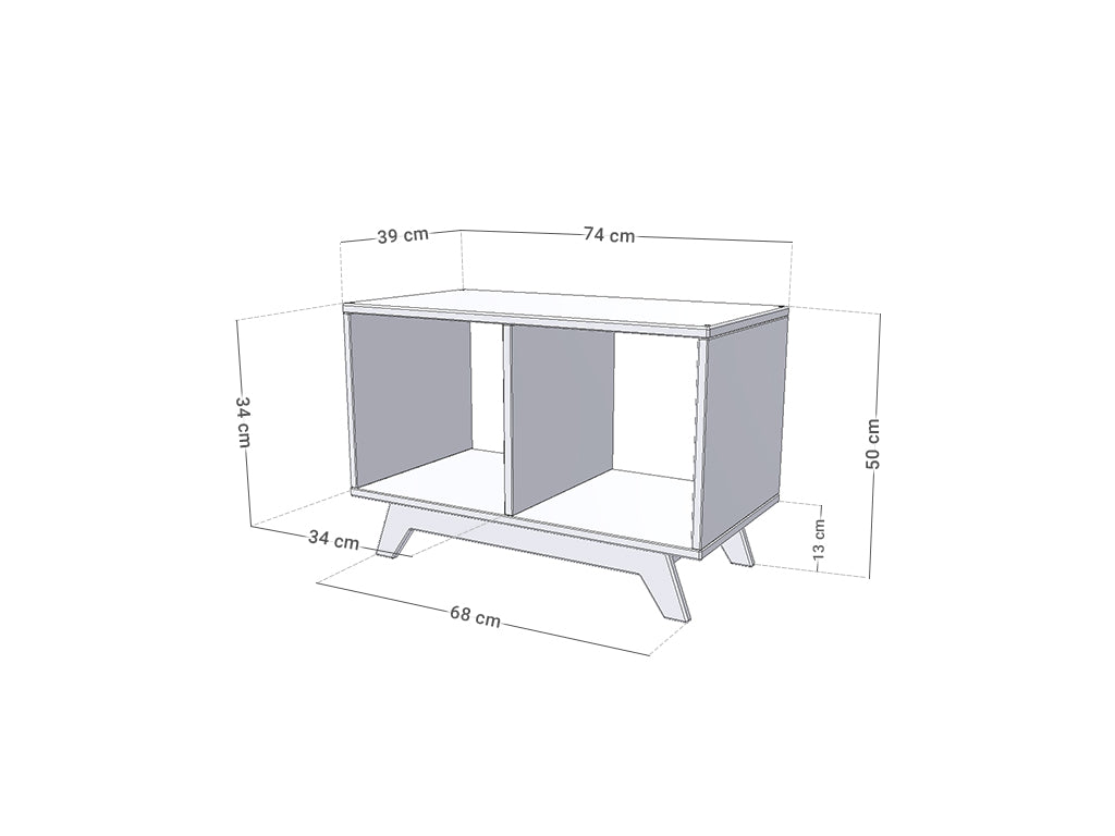 Mensola NABOKSY 1x2 in legno con gambe