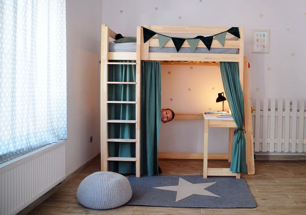 Lit haute mezzanine avec bureau MIA
