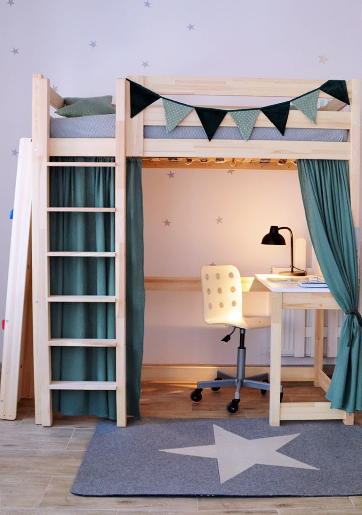 Lit haute mezzanine avec bureau MIA