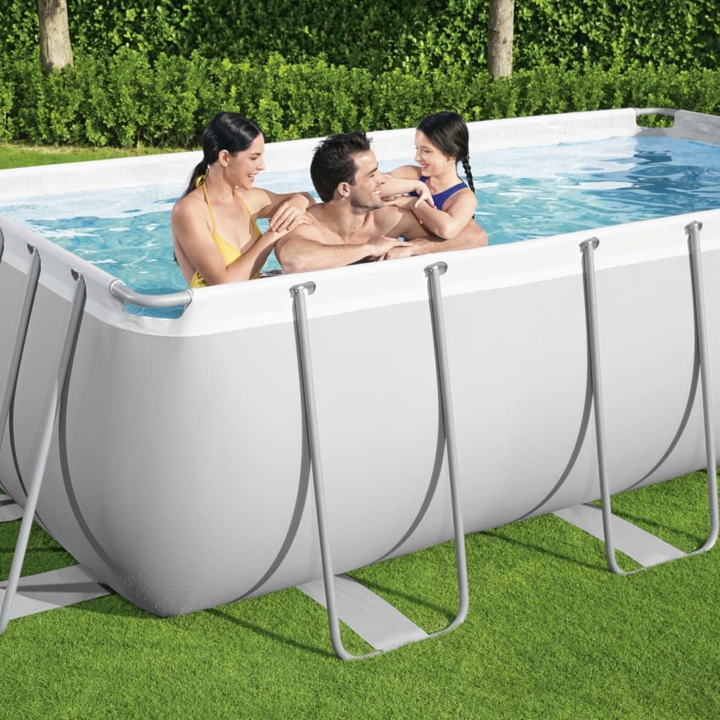 Bestway Ensemble de piscine rectangulaire Power Steel 404x201x100 cm