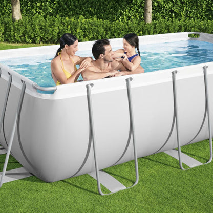 Bestway Ensemble de piscine rectangulaire Power Steel 404x201x100 cm